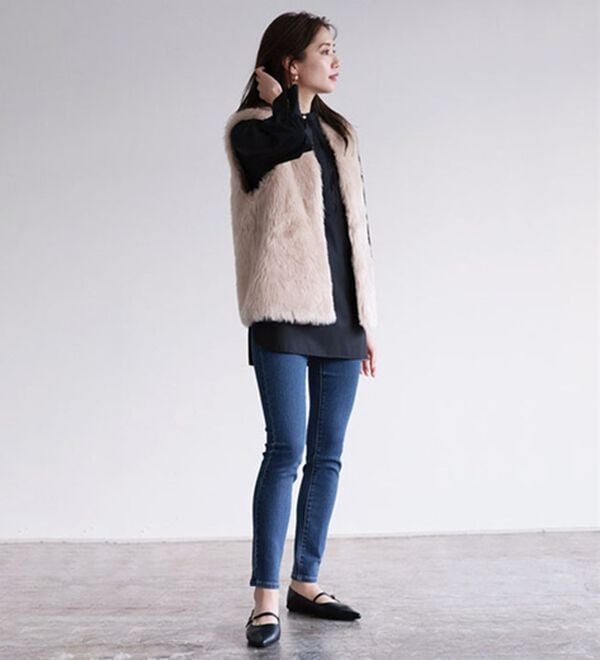 Pierrot（ピエロ）の「【ＸＳ～４Ｌ】ストレッチスキニーデニムパンツ（フルレングスパンツ）」｜詳細画像