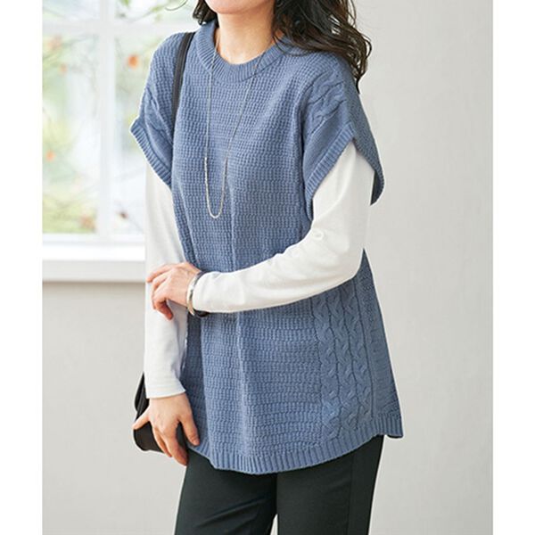 BELLUNA（ベルーナ）の「編地変化ニットベスト（ベスト）」｜詳細画像