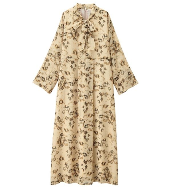 RANAN（ラナン）の「ラメストライプボウタイプリントワンピ（プリントワンピース）」｜詳細画像