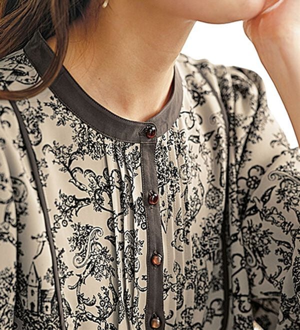 BELLUNA（ベルーナ）の「パイピング使いプリントデザインワンピース（プリントワンピース）」｜詳細画像