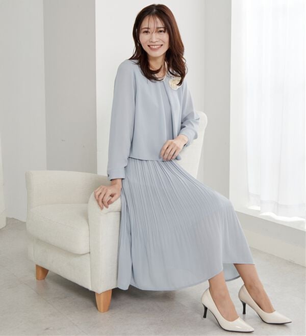 BELLUNA（ベルーナ）の「＜セレモニースタイル＞プリーツデザインワンピ―ス（フォーマルワンピース）」｜詳細画像