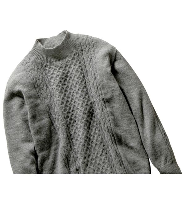 「ベビーアルパカ１００％上質セーター（メンズニット・セーター）」｜グレー
