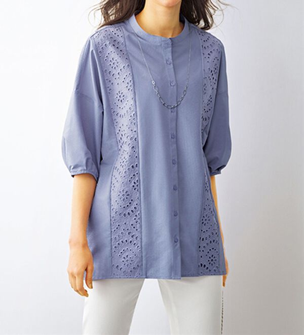 美品★CHANEL★カメリア★ミルフィーユ★シアサッカー★チュニック サッカー素材レース切替ドルマンチュニック - ベルーナ【公式】