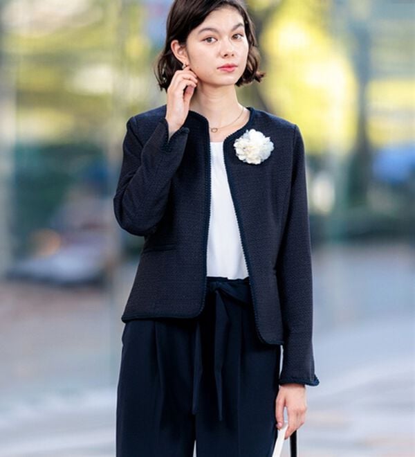 GeeRA（ジーラ）の「【4点セット】入学式も卒業式も！パンツが選べるセレモニーツイードジャケットスーツ（パンツスーツ）」｜詳細画像