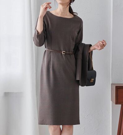 RANAN（ラナン）の「洗える！ベルト付タイトワンピース（その他ワンピース）」