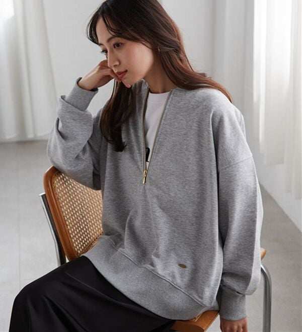 RANAN（ラナン）の「フロントハーフジップスウェット（トレーナー・スウェット）」｜グレー