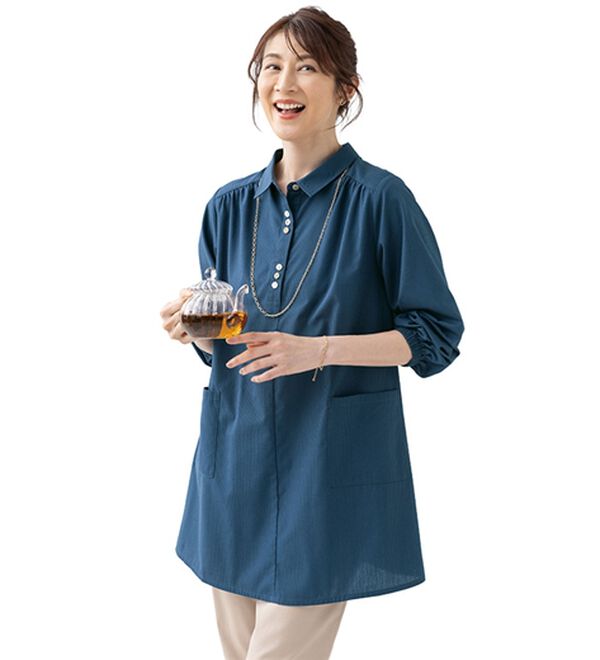 ルフラン（ルフラン）の「【３色組】大活躍！アイロンいらずのかっぽうシャツ（ホームウェア）」｜詳細画像