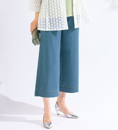 ルフラン（ルフラン）の「通気性抜群！サラサラ軽いデニムパンツ（クロップドパンツ）」