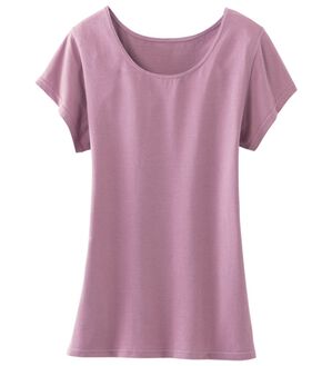 LAVIENNE（ラヴィエンヌ）の「スーッと猫背をケアするインナー（肌着・インナーウェア）」｜グレイッシュローズ フレンチ袖