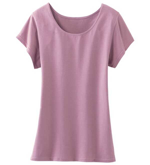 LAVIENNE（ラヴィエンヌ）の「スーッと猫背をケアするインナー（肌着・インナーウェア）」｜グレイッシュローズ フレンチ袖