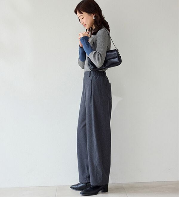 BELLUNA（ベルーナ）の「＜＆ｃｏｃｏｃｈｉ＞ウーリッシュジャージーバレルパンツ（ワイドパンツ・ガウチョ）」｜詳細画像