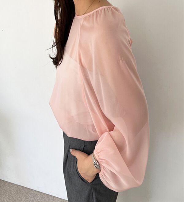 GeeRA（ジーラ）の「バックリボンシアーブラウス（ブラウス）」｜詳細画像