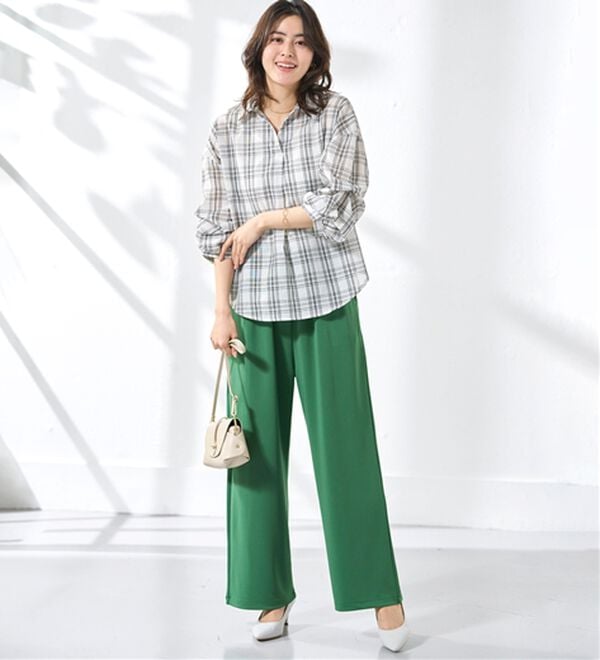 BELLUNA（ベルーナ）の「シャリさら！快適ドロストワイドパンツ（ワイドパンツ・ガウチョ）」｜詳細画像