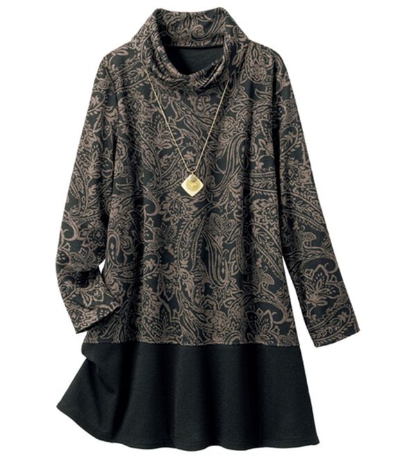 ルフラン（ルフラン）の「日本製ニットちりめん切替ブラウス＜芹菜～せりな～＞（ブラウス）」｜詳細画像