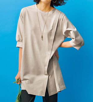 BELLUNA（ベルーナ）の「汗ジミ対策！スリットデザインチュニック（チュニック）」｜詳細画像