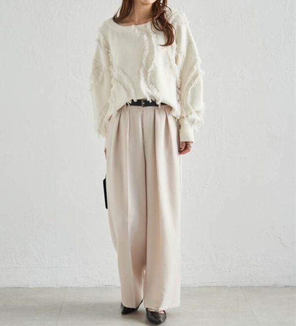 ウール調2タックワイドパンツ - ベルーナ【公式】