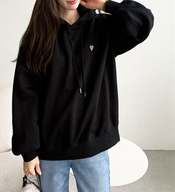 GeeRA（ジーラ）の「ハート刺繍裏起毛スウェットパーカー（パーカー）」｜詳細画像