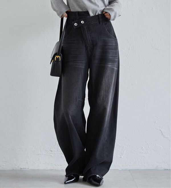 RANAN（ラナン）の「クロスウエストカーブデニム（フルレングスパンツ）」｜詳細画像