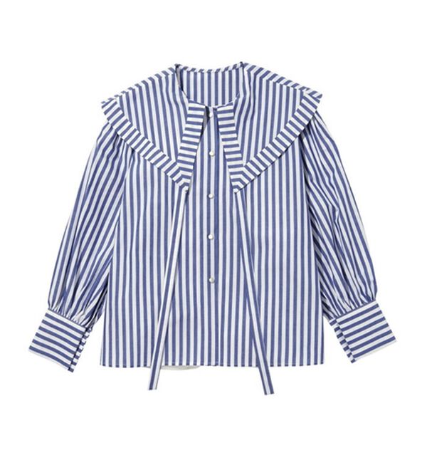 GeeRA（ジーラ）の「ケープ衿シャツブラウス（ブラウス）」｜詳細画像