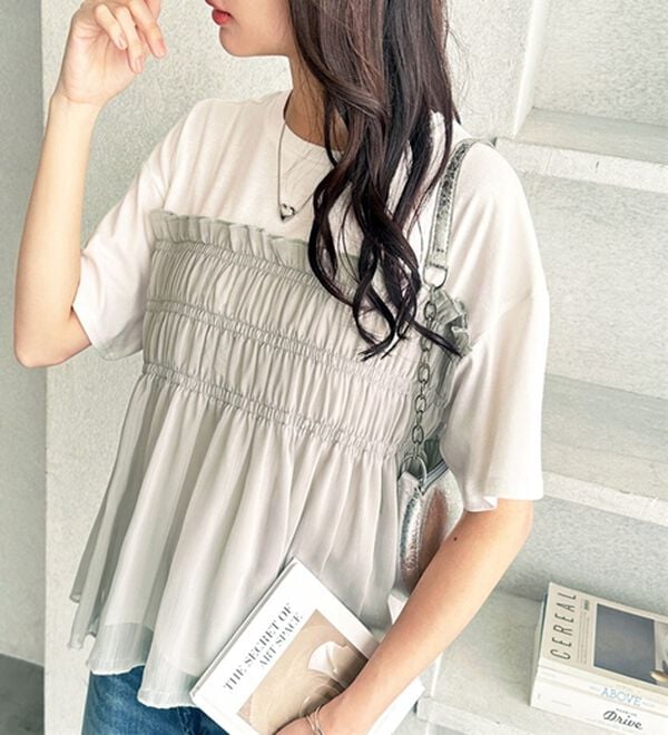 GeeRA（ジーラ）の「シアービスチェドッキングＴシャツ（カットソー）」｜詳細画像