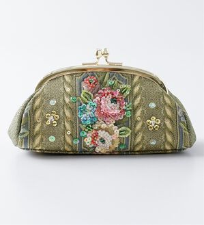 BELLUNA（ベルーナ）の「＜シンクビー＞ゴブランフラワー口金ポーチ（ポーチ）」｜ゴールド系