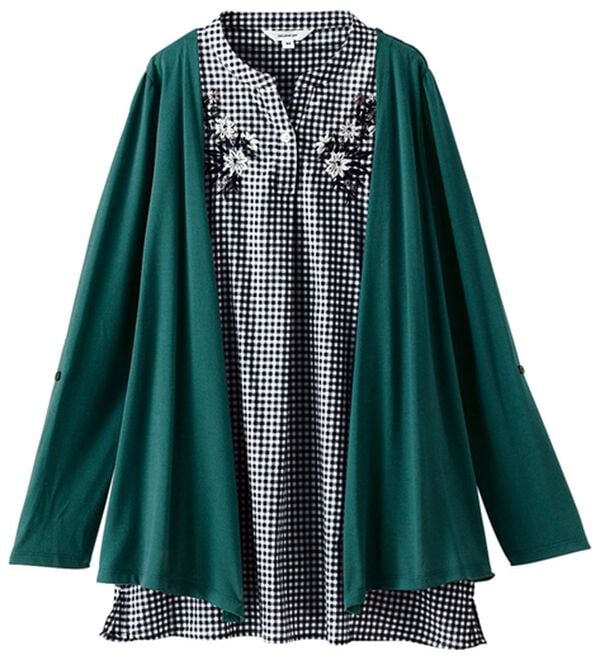 BELLUNA（ベルーナ）の「刺しゅう使いトッパーフェイクチュニック（チュニック）」｜詳細画像