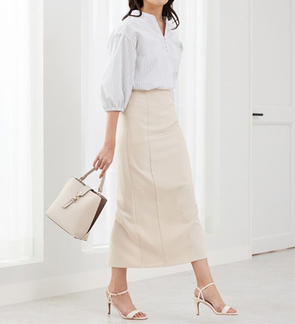 BELLUNA（ベルーナ）の「ラメストライプ素材パール使いブラウス（ブラウス）」｜詳細画像