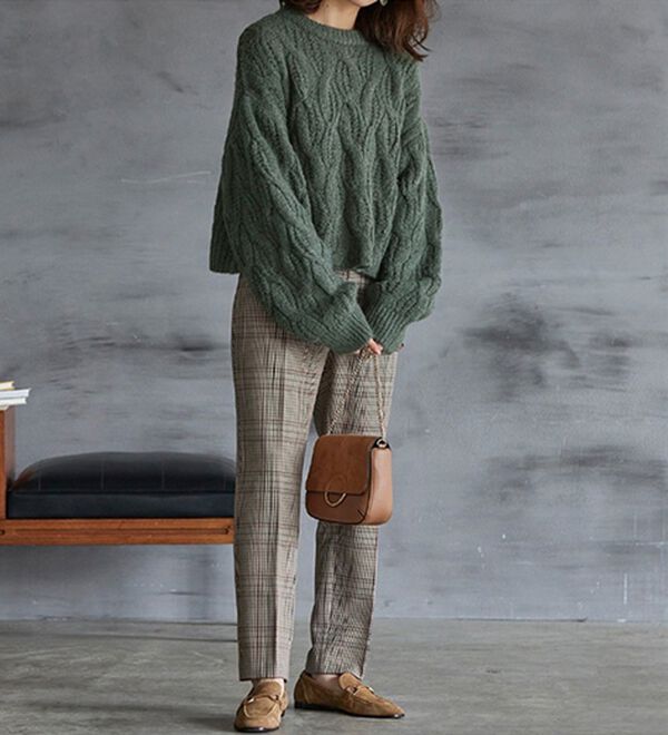 RANAN（ラナン）の「ビッグケーブル短丈ニット（ニット・セーター）」｜詳細画像