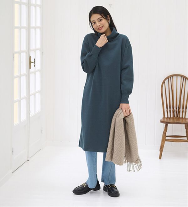 BELLUNA（ベルーナ）の「あったかキレイ！大人のこだわりワンピース（カットソーワンピース）」｜詳細画像