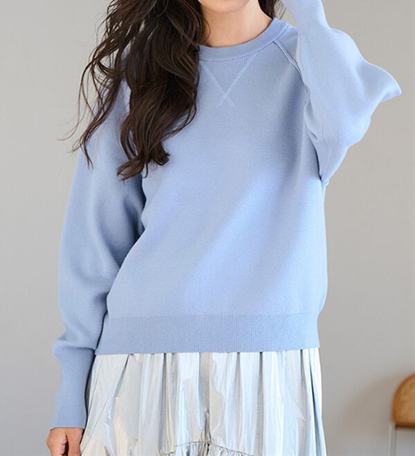 RANAN（ラナン）の「パチパチしにくい！大人のきれいめトレーナーニット（ニット・セーター）」｜詳細画像