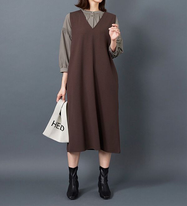 BELLUNA（ベルーナ）の「ビンテージ素材シャーリング使いブラウス（チュニック）」｜詳細画像