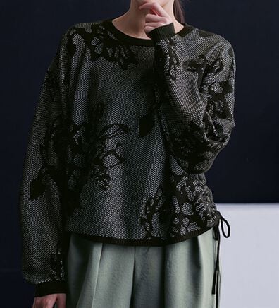 RANAN（ラナン）の「シアーフラワージャカードニットプルオーバー（ニット・セーター）」