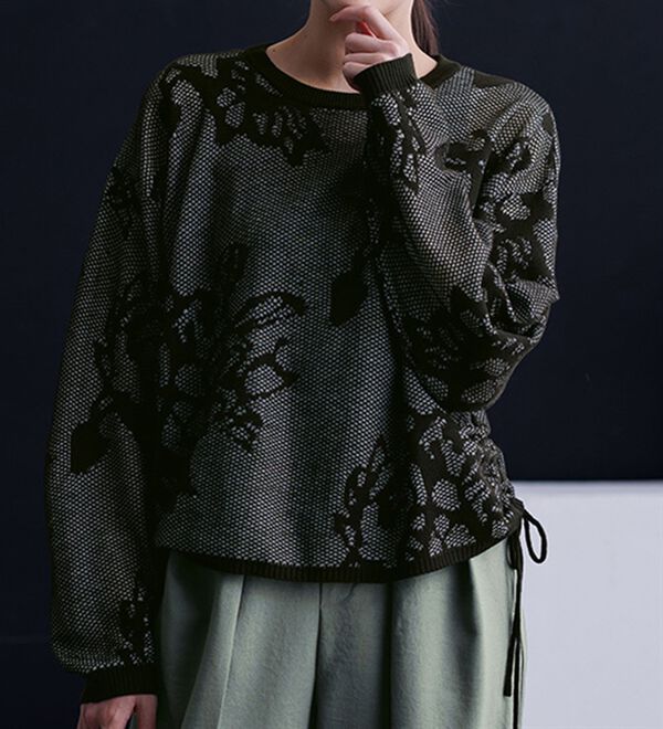 RANAN（ラナン）の「シアーフラワージャカードニットプルオーバー（ニット・セーター）」｜詳細画像