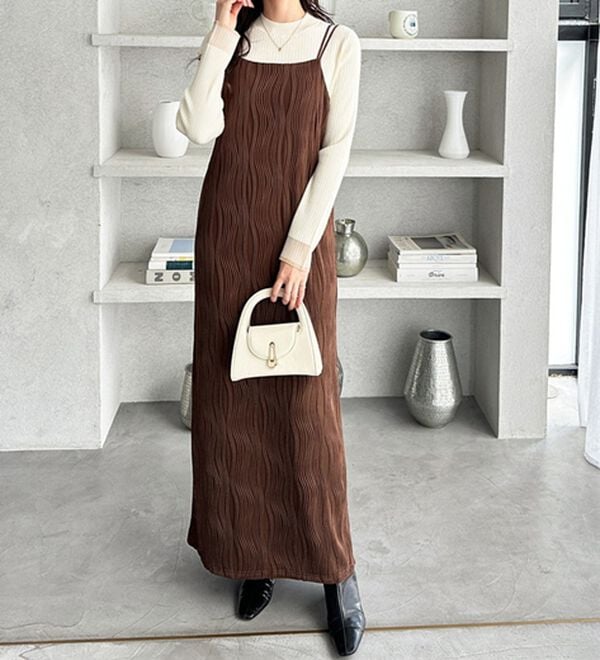 GeeRA（ジーラ）の「ウェーブジャガードキャミワンピース（その他ワンピース）」｜詳細画像