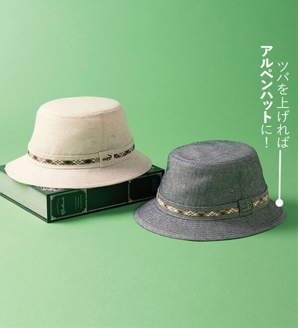 「＜クロコダイル＞カラミ織りチェックダンディハット（メンズ帽子）」｜詳細画像