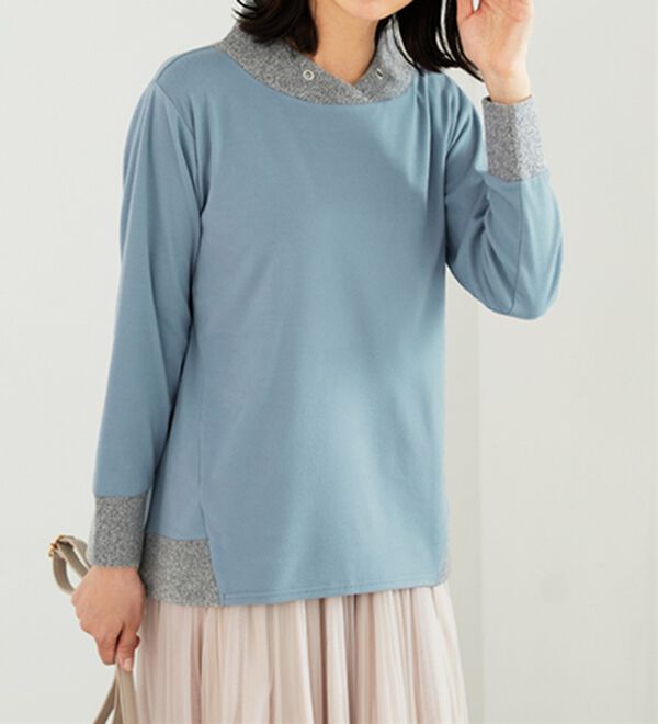 BELLUNA（ベルーナ）の「ワイドネックデザイン配色切替プルオーバー（カットソー）」｜詳細画像