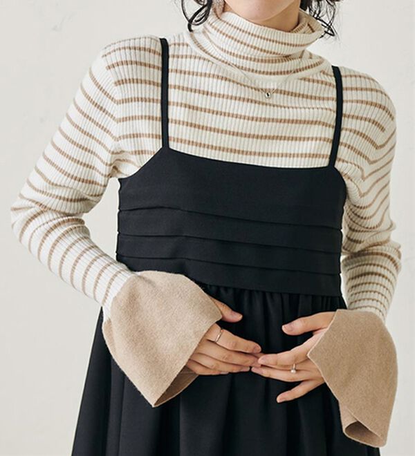 RANAN（ラナン）の「＜ムースタッチ＞洗える！バイカラータートルリブニット（ニット・セーター）」｜詳細画像