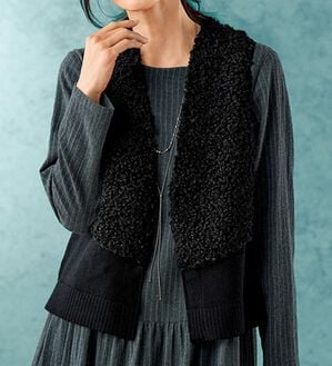 BELLUNA（ベルーナ）の「プードルファー切替ニットベスト（ベスト）」｜詳細画像