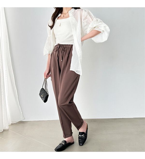 GeeRA（ジーラ）の「美脚とろみタックパンツ（フルレングスパンツ）」｜詳細画像