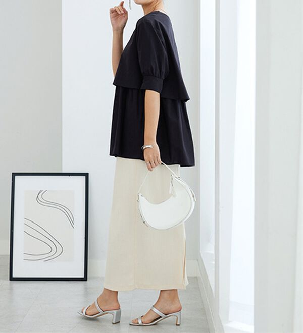 GeeRA（ジーラ）の「【華奢見え】羽織にもなる！ペプラムシャツチュニック（チュニック）」｜詳細画像