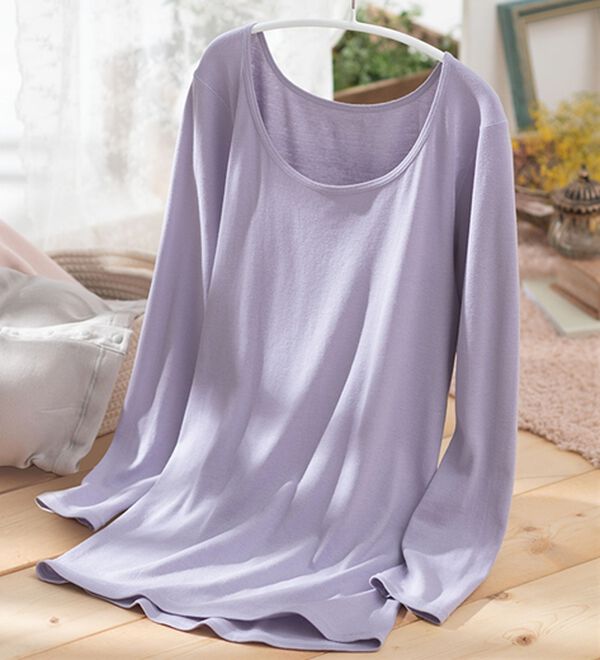 LAVIENNE（ラヴィエンヌ）の「綿１００％お肌に優しいオーガニックコットン８分袖インナー（肌着・インナーウェア）」｜詳細画像