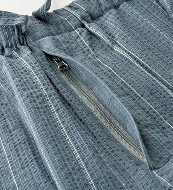 「＜クロコダイル＞品格漂う綿１００％絣調しじら作務衣（メンズ和装・浴衣・和装グッズ）」｜詳細画像