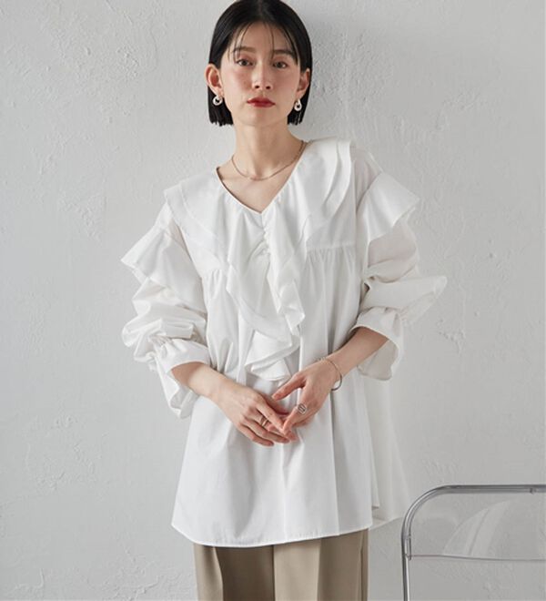 RANAN（ラナン）の「ビッグカラーフリルブラウス（ブラウス）」｜詳細画像