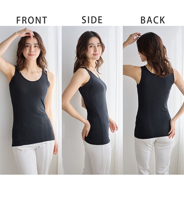 LAVIENNE（ラヴィエンヌ）の「【暑がりさん必見！】瞬間ひんやり冷感！タンクトップインナー＜さらりラボ＞（肌着・インナーウェア）」｜詳細画像