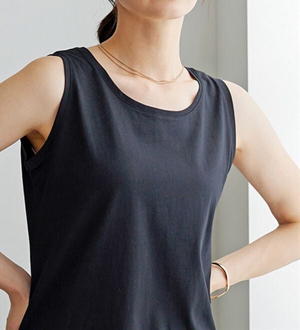 BELLUNA（ベルーナ）の「ヒンヤリ！綿１００％サマ見えタンクトップ（タンクトップ・キャミソール）」｜詳細画像
