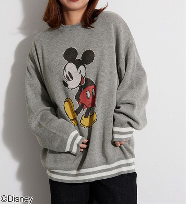 Disney＞【ミッキー】ジャカードゆったりセーター - ベルーナ