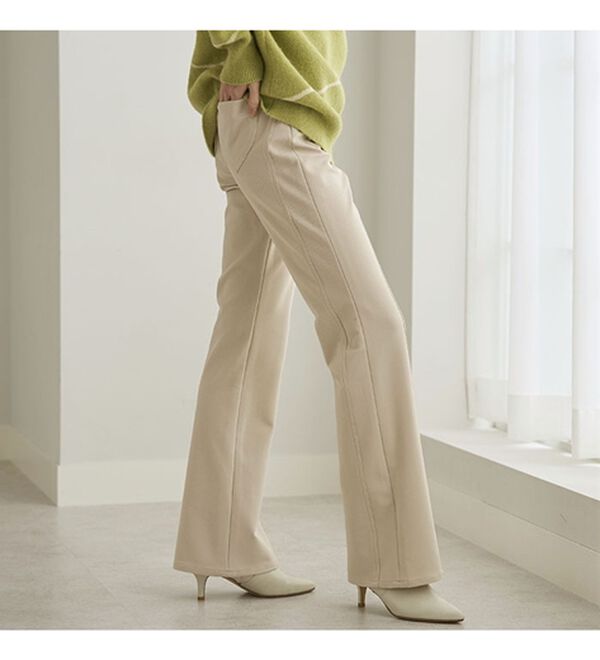 BELLUNA（ベルーナ）の「すっきり伸びる！ハイテンション美脚パンツ　ブーツカット（フルレングスパンツ）」｜詳細画像