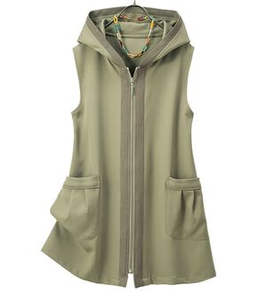 ルフラン（ルフラン）の「羽織ってお洒落なリブ使いベスト（ベスト）」｜カーキ