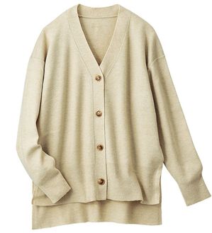 VINNO（ヴィノ）の「総針ゆるニットカーディガン（ニットカーディガン）」｜ライトグレー