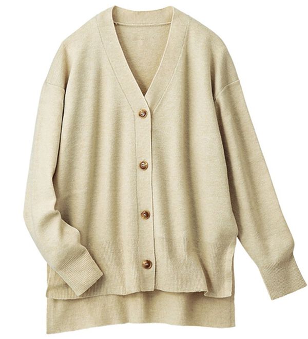 VINNO（ヴィノ）の「総針ゆるニットカーディガン（ニットカーディガン）」｜ライトグレー